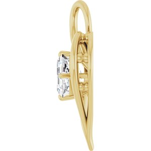 10K Yellow Gold  6 mm Asscher Pendant Mounting – image 5