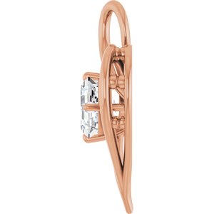 18K Rose Gold  6 mm Asscher Pendant Mounting – image 5