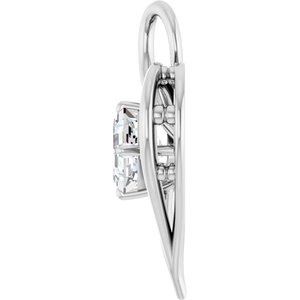 Platinum  6 mm Asscher Pendant Mounting – image 5