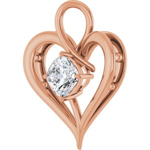 14K Rose Gold  7 mm Cushion Pendant Mounting – image 3