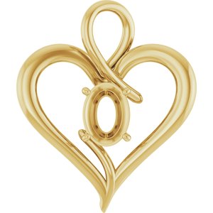 10K Yellow Gold  8x6 mm Oval Pendant Mounting – image 2