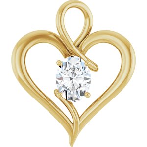 14K Yellow Gold  8x6 mm Oval Pendant Mounting