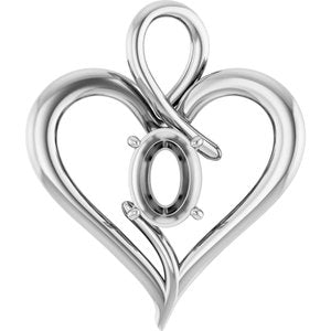 Platinum  8x6 mm Oval Pendant Mounting – image 2