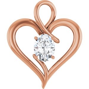 18K Rose Gold  8x6 mm Oval Pendant Mounting