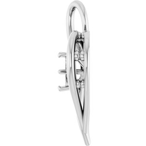 14K White Gold  4.8 mm Round Pendant Mounting – image 6