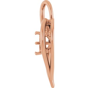 10K Rose Gold  4.8 mm Round Pendant Mounting – image 6