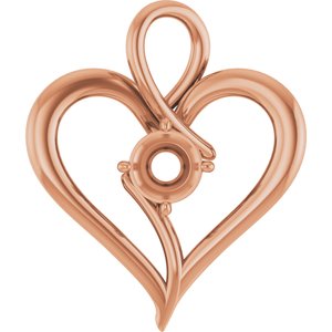 10K Rose Gold  6 mm Round Pendant Mounting – image 2