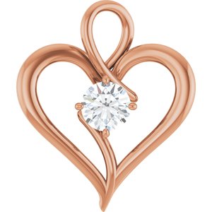 18K Rose Gold  6 mm Round Pendant Mounting