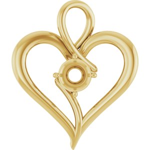 10K Yellow Gold  6 mm Round Pendant Mounting – image 2