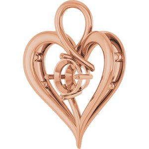 18K Rose Gold  8 mm Round Pendant Mounting – image 4