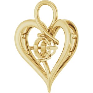 14K Yellow Gold  8 mm Round Pendant Mounting – image 4
