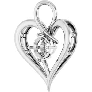 10K White Gold  8 mm Round Pendant Mounting – image 4