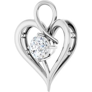 10K White Gold  8 mm Round Pendant Mounting – image 3