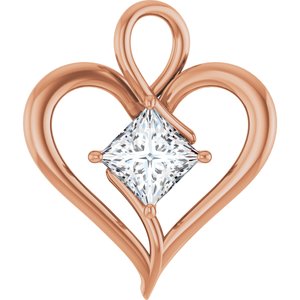 10K Rose Gold  7 mm Square Pendant Mounting