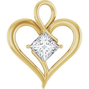 10K Yellow Gold  7 mm Square Pendant Mounting