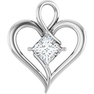 Continuum Sterling Silver  7 mm Square Pendant Mounting