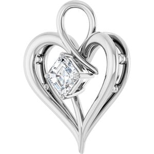 Platinum  5 mm Asscher Pendant Mounting – image 3