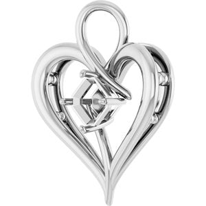 Continuum Sterling Silver  5 mm Asscher Pendant Mounting – image 4