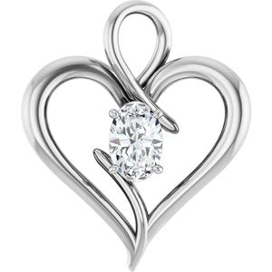 Platinum  6x4 mm Oval Pendant Mounting