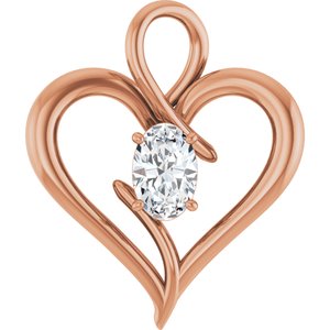 14K Rose Gold  6x4 mm Oval Pendant Mounting