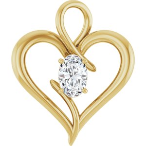 14K Yellow Gold  6x4 mm Oval Pendant Mounting