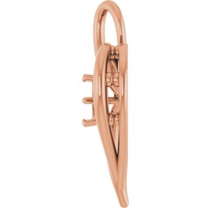 18K Rose Gold  4.1 mm Round Pendant Mounting – image 6