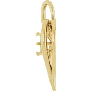 14K Yellow Gold  4.1 mm Round Pendant Mounting – image 6