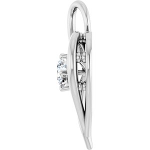 18K White Gold  4.1 mm Round Pendant Mounting – image 5