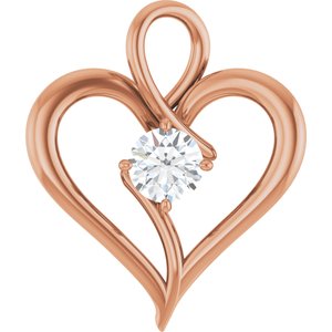 10K Rose Gold  5.5 mm Round Pendant Mounting