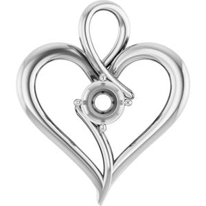 14K White Gold  5.5 mm Round Pendant Mounting – image 2