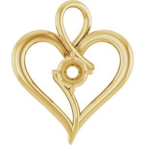 10K Yellow Gold  5.5 mm Round Pendant Mounting – image 2