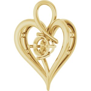 10K Yellow Gold  7 mm Round Pendant Mounting – image 4