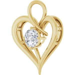 18K Yellow Gold  7 mm Round Pendant Mounting – image 3