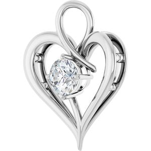 10K White Gold  7 mm Round Pendant Mounting – image 3