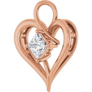 10K Rose Gold  5 mm Square Pendant Mounting – image 3