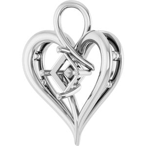 Sterling Silver  5 mm Square Pendant Mounting – image 4