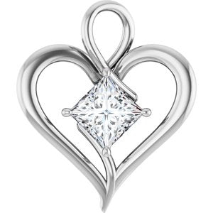 Platinum  7.5 mm Square Pendant Mounting