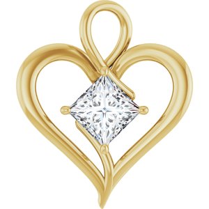 18K Yellow Gold  7.5 mm Square Pendant Mounting