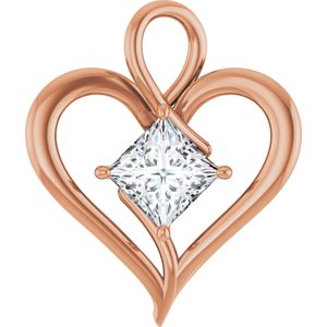 14K Rose Gold  7.5 mm Square Pendant Mounting