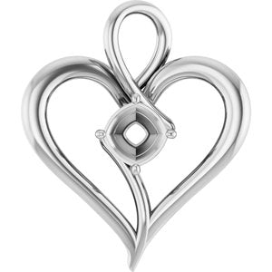 Platinum  5 mm Cushion Pendant Mounting – image 2