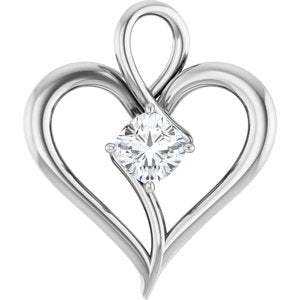 Platinum  5 mm Cushion Pendant Mounting