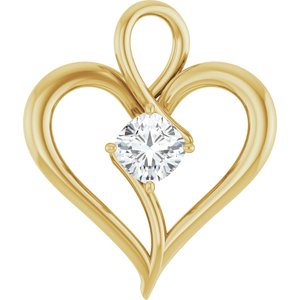 18K Yellow Gold  5 mm Cushion Pendant Mounting