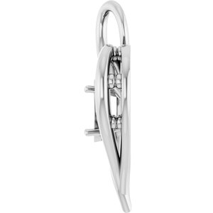 14K X1 White Gold  6x4 mm Oval Pendant Mounting – image 6