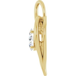 14K Yellow Gold  6x4 mm Oval Pendant Mounting – image 5