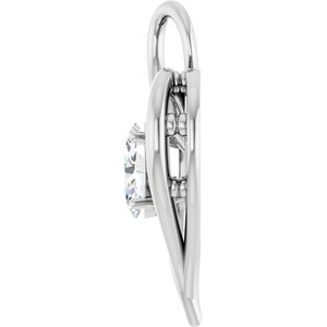 14K X1 White Gold  6x4 mm Oval Pendant Mounting – image 5