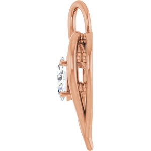 14K Rose Gold  6x4 mm Oval Pendant Mounting – image 5
