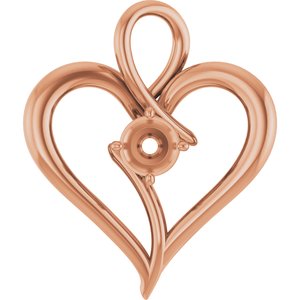 10K Rose Gold  4.4 mm Round Pendant Mounting – image 2