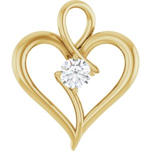 18K Yellow Gold  4.4 mm Round Pendant Mounting