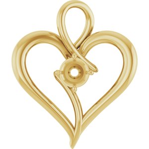 14K Yellow Gold  4.4 mm Round Pendant Mounting – image 2