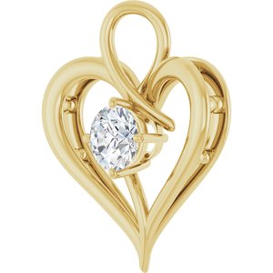 10K Yellow Gold  6.5 mm Round Pendant Mounting – image 3